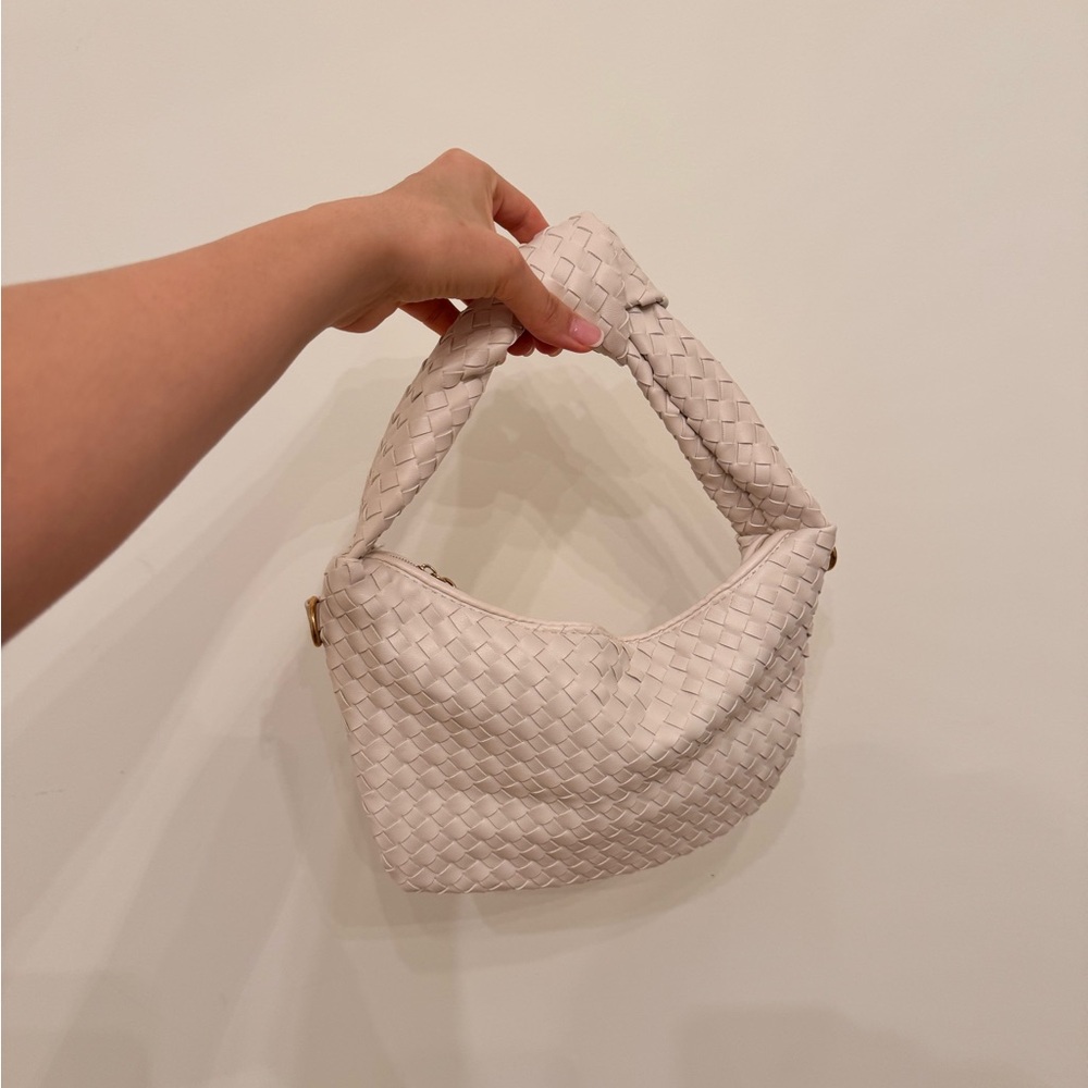 Knot Woven Handbag - Cream
